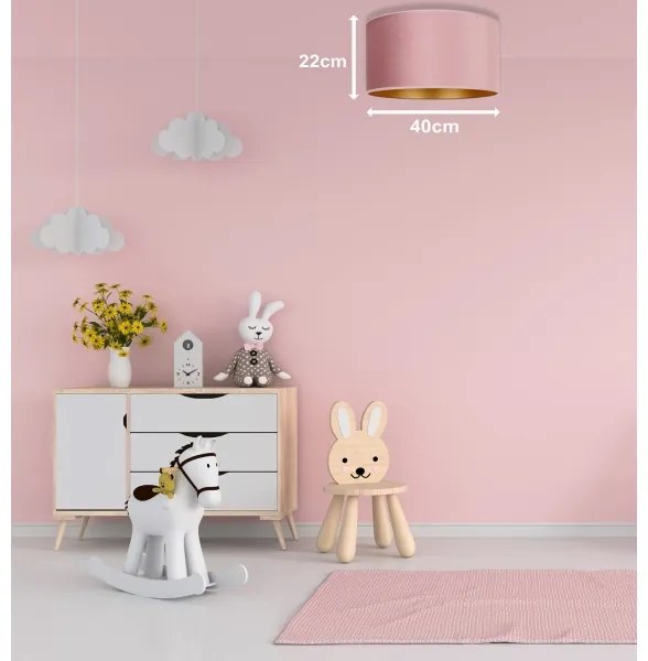 Duolla - Stropné svietidlo ROLLER 1xE27/15W/230V pr. 40 cm ružová/zlatá