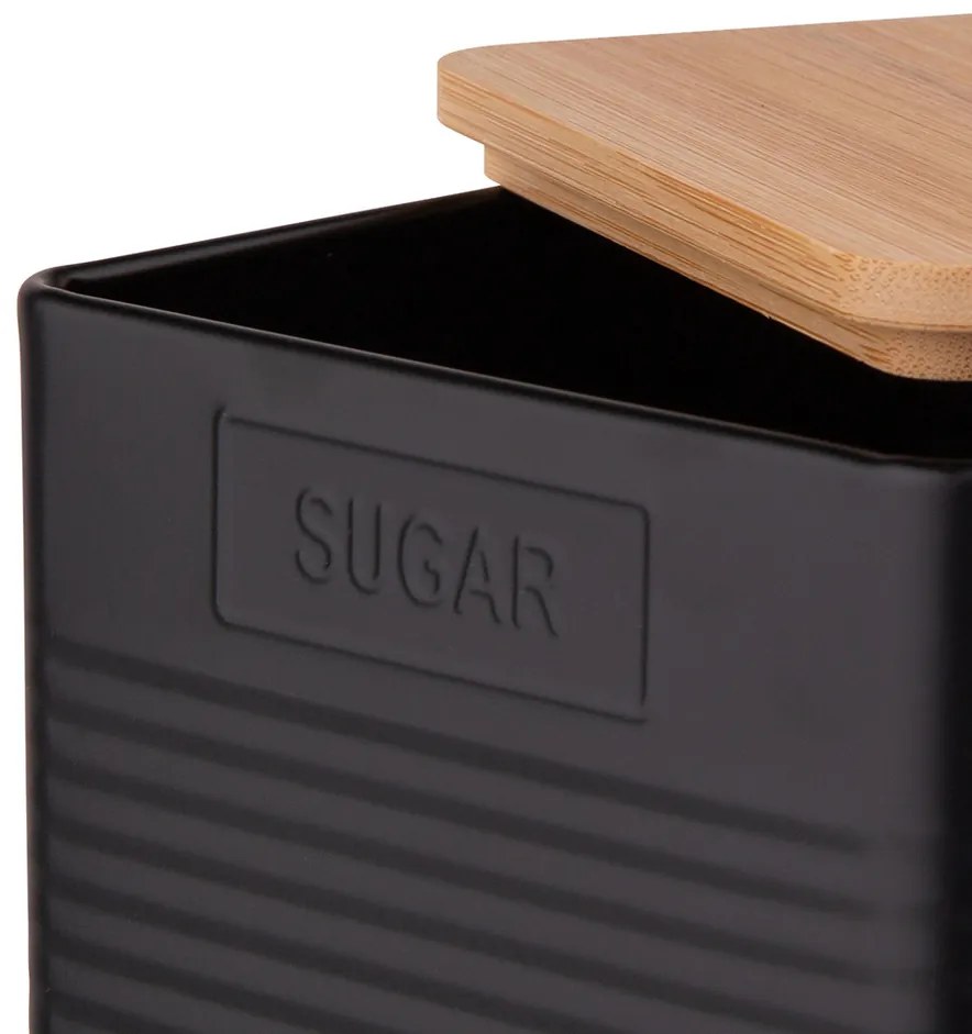 Altom Plechová dóza Sugar, čierna