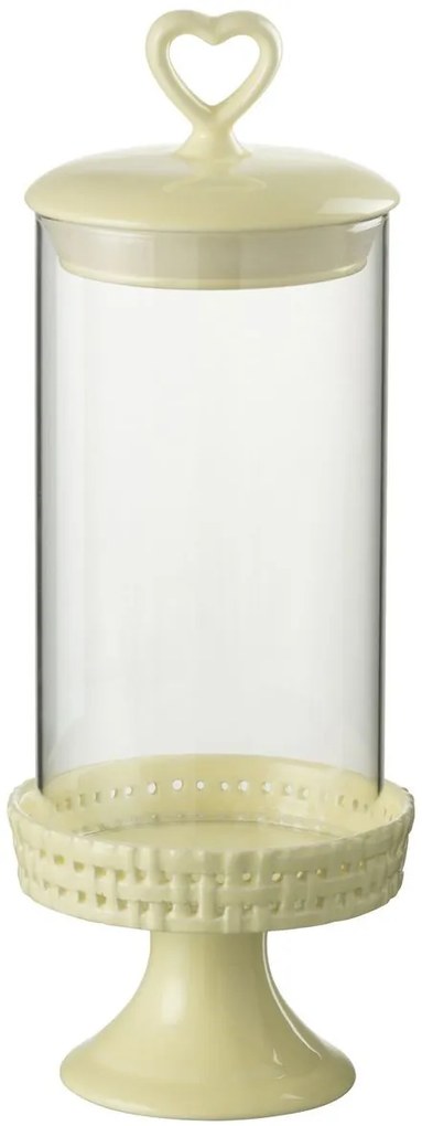 Žltá keramická dóza na nohe s vekom Hella Yellow M - Ø 11*31cm