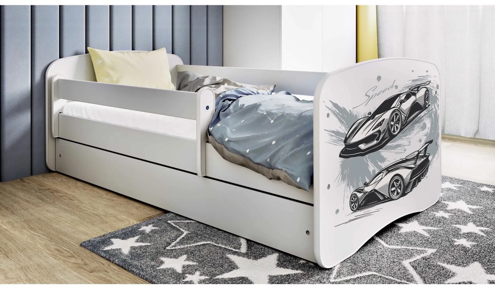 Detská posteľ Babydreams pretekárske auto biela