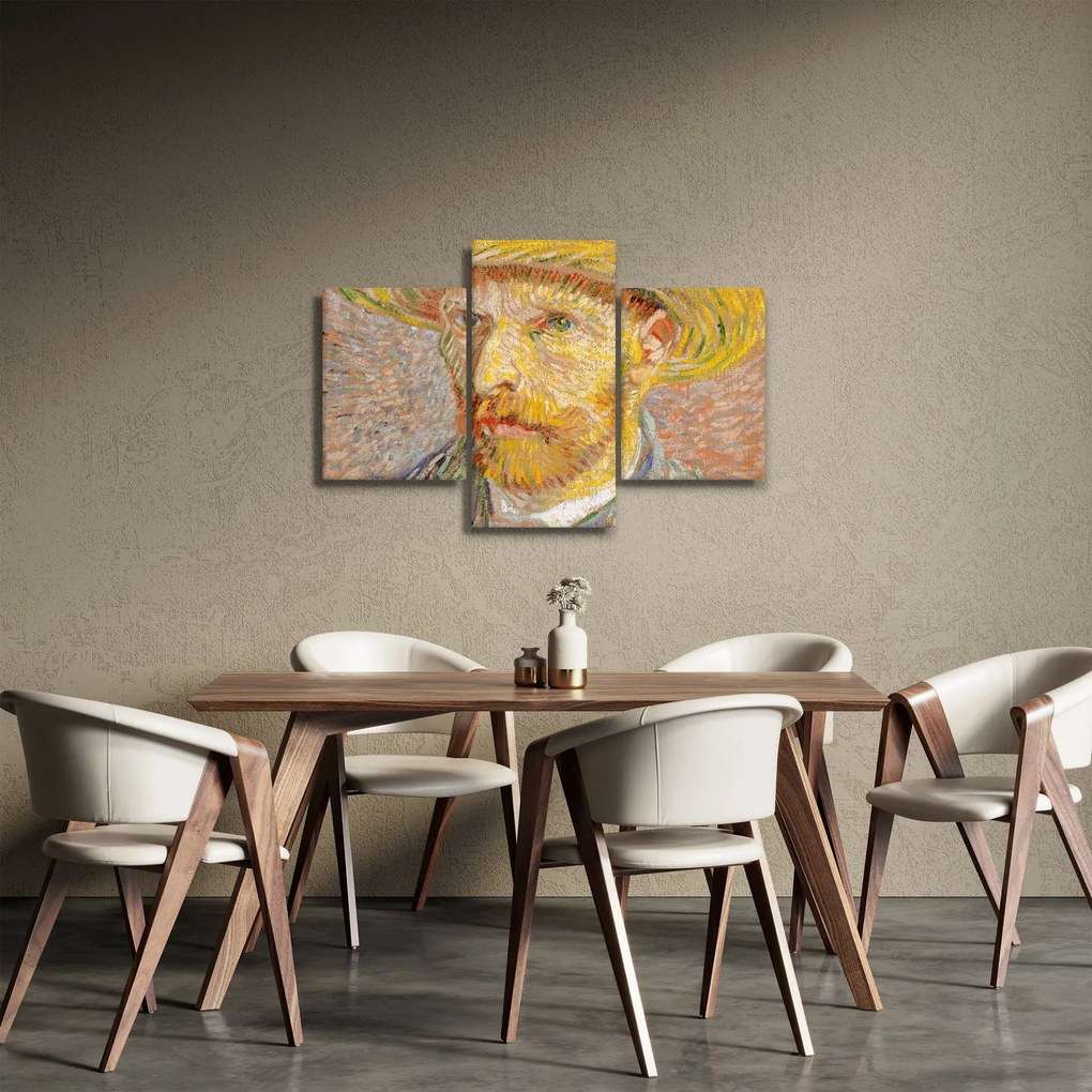 Obraz - Vincent van Gogh, Self-Portrait with a Straw Hat (The Potato Peeler), reprodukcia (90x60 cm)