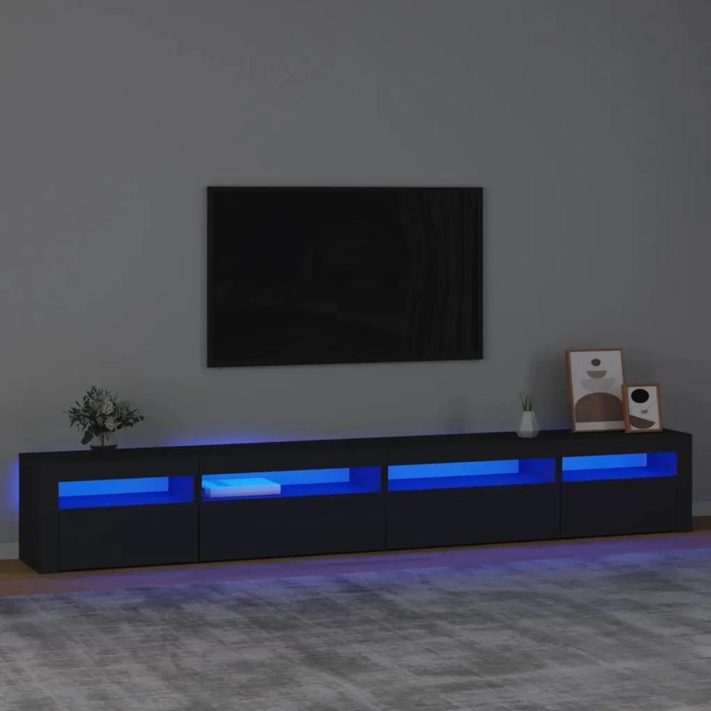TV skrinka s LED svetlami čierna 270x35x40 cm