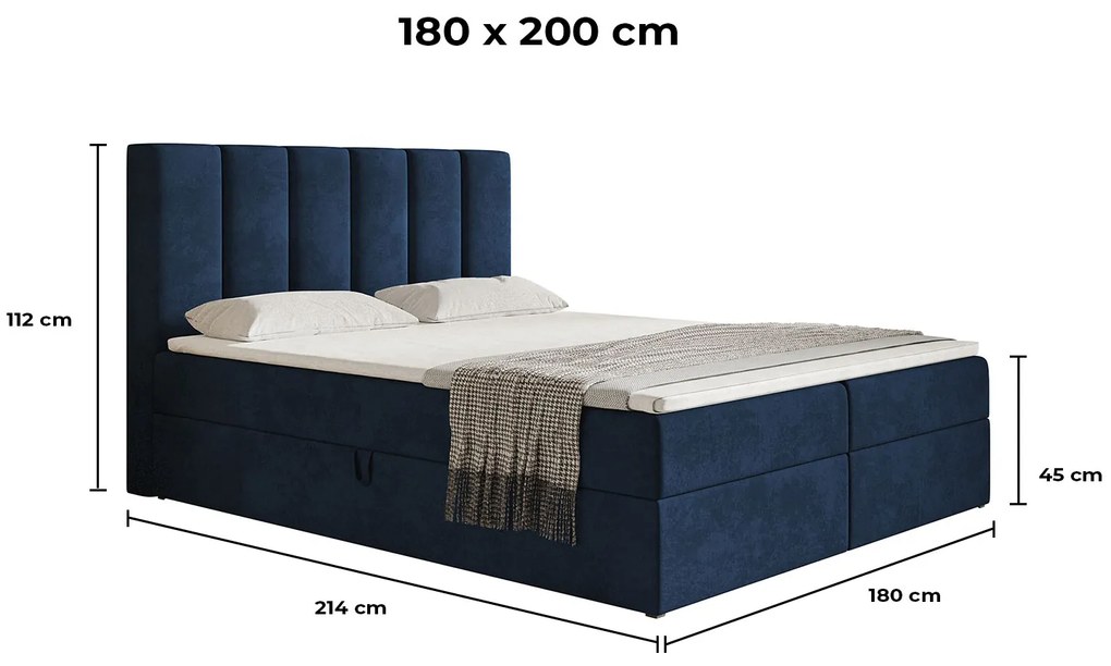 PROXIMA.store - Kontinentálna boxspring posteľ FLORA ROZMER: 120 x 200 cm, TYP MATRACA: TAŠTIČKOVÉ PRUŽINY, VRCHNÝ MATRAC (TOPPER): BEZ TOPPERU