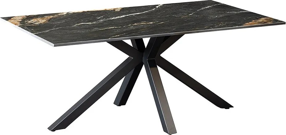 Keramický konferenčný stolík Fabrico 100 cm čierny / pieskový