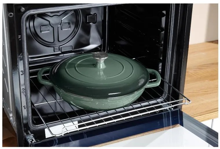 Silvercrest®  Liatinová servírovacia panvica, Ø 30 cm (zelená)  (100393085)