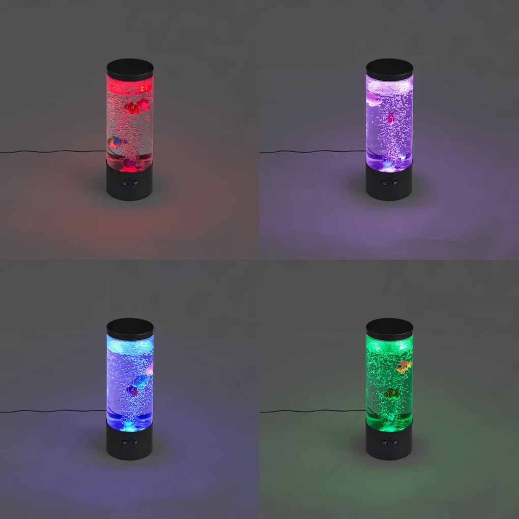 Bublinková trubica čierna 30 cm vrátane LED RGB - Sealife