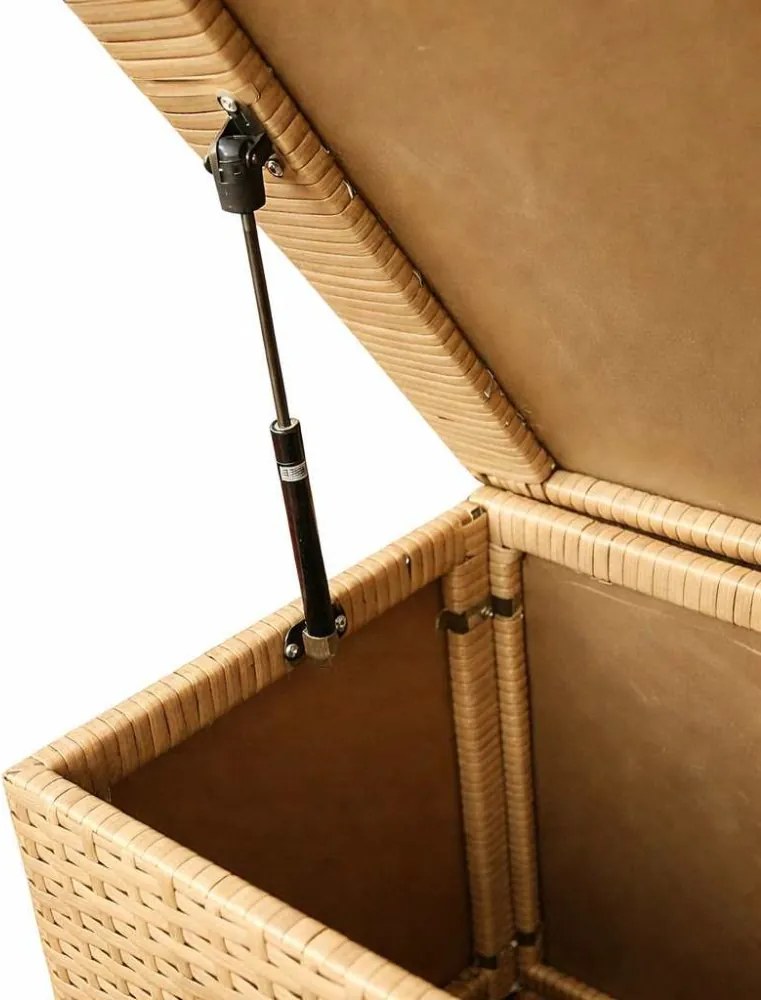 Záhradný úložný box z technoratanu v krémovej farbe XL