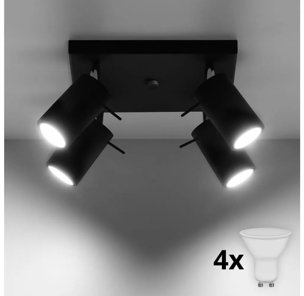Brilagi -  LED Bodové svietidlo ASMUS 4xGU10/7W/230V čierna BG0565