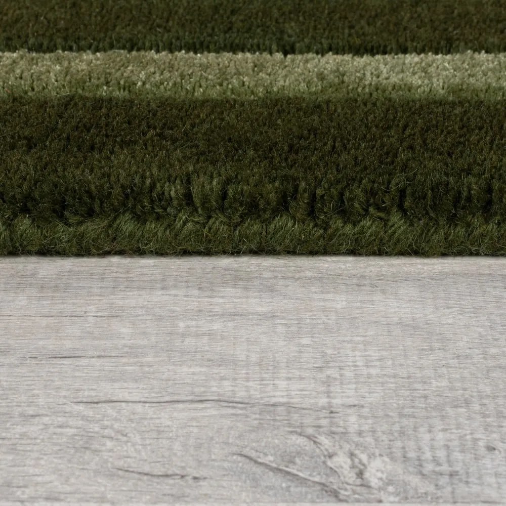 Tmavozelený ručne tkaný vlnený koberec 200x290 cm Gatsby – Flair Rugs