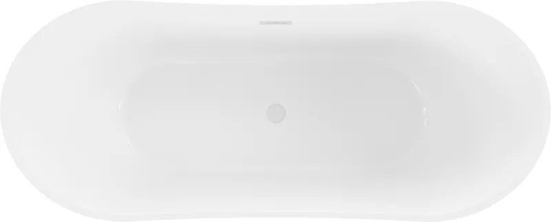 Mexen Celia, voľne stojaca vaňa 170 x 75 cm, biela-čierna, biely prepad, 52331707575-20
