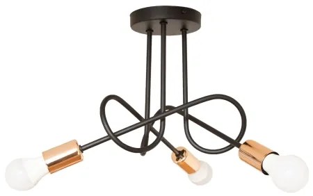 LED prisadený luster OXFORD 3×E27/15W/230V čierny