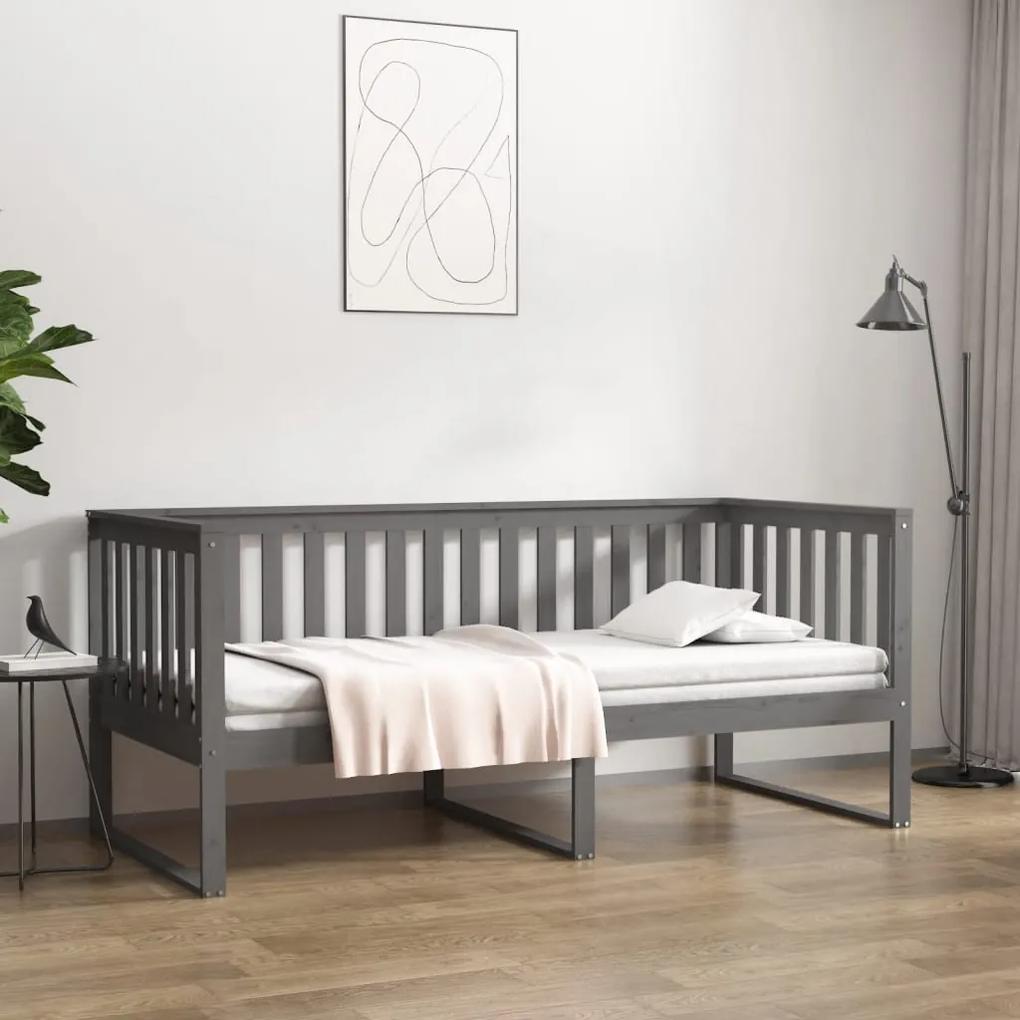 Denná posteľ sivá 100x200 cm borovicový masív
