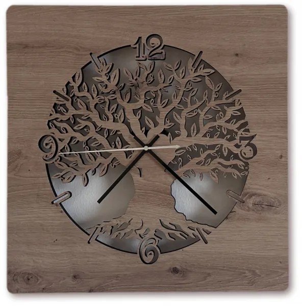 Svietiace hodiny na stenu Strom