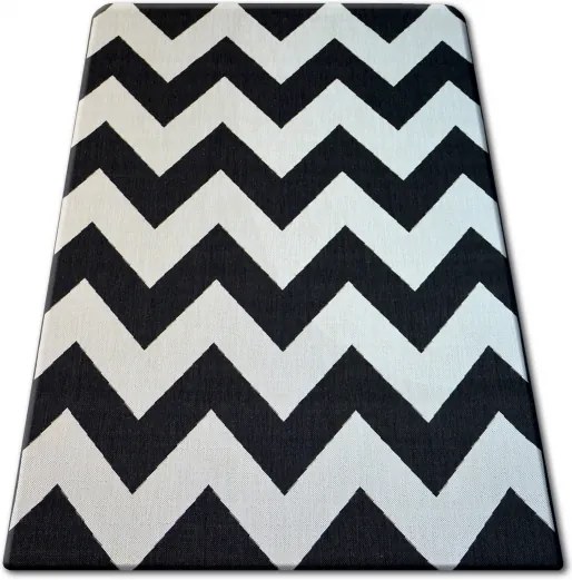 ZIG ZAG BLACK koberec bez vlasu, Rozmer 120 x 170 cm