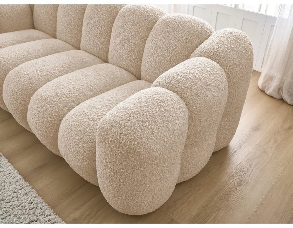 Svetlohnedá pohovka z textílie buklé 232 cm Hippolyte – Bobochic Paris