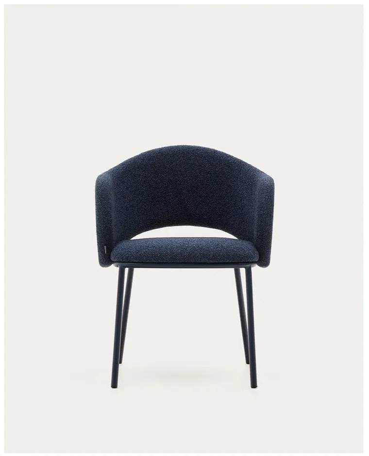 Tmavomodré čalúnené jedálenské kreslo Maina – Kave Home