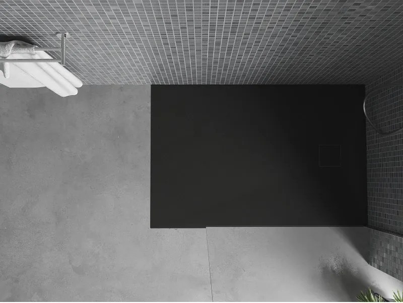 Mexen Bert, SMC obdĺžniková sprchová vanička 90 x 80 cm, čierna, 4K708090