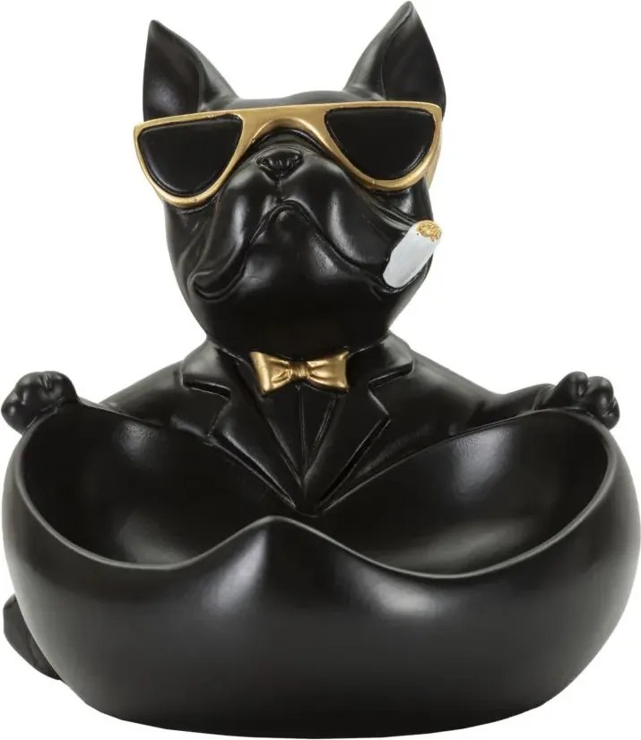 Dekoratívna soška Dog Ball čierna
