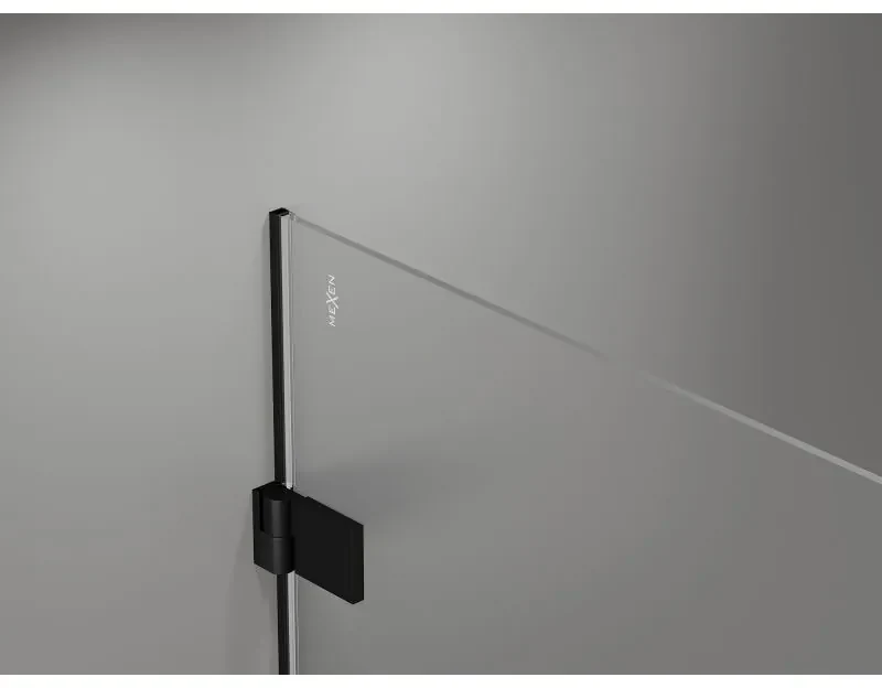 Mexen Lunar-B L výklopný sprchový kút ľavý 90 x 70 cm, číre sklo, čierna matná, 832L-090-070-70-00-L