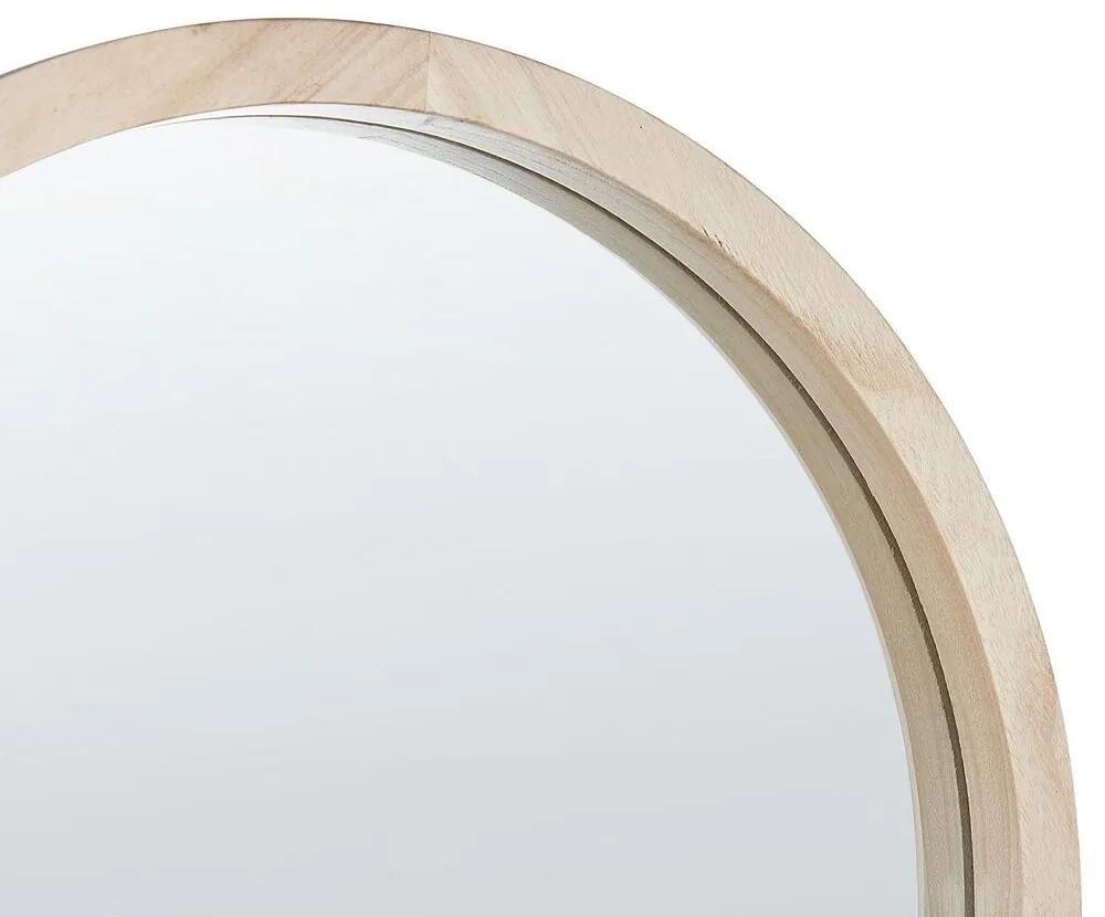 Stojace zrkadlo s policou svetlé drevo CHAMBERY Beliani
