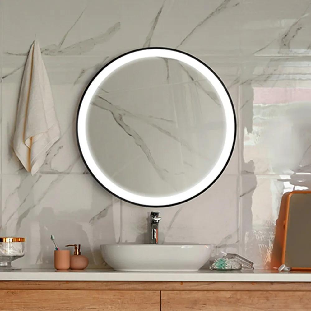 Dizajnové zrkadlo Sunner LED Black Veľkosť: ø 63 cm