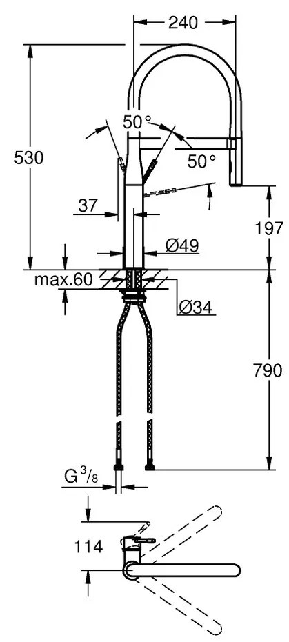 GROHE Essence - Páková drezová batéria, supersteel 30294DC0