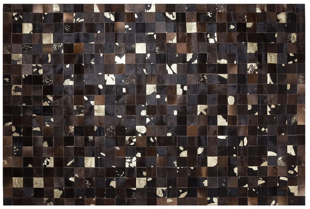 Kožený koberec 140 x 200 cm hnedý BANDIRMA Beliani