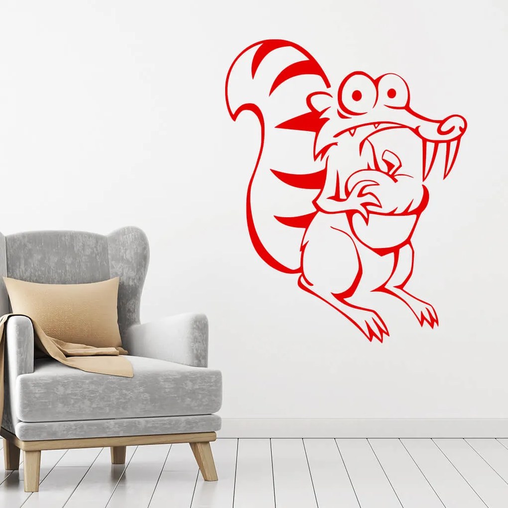 Veselá Stena Samolepka Veverička Scrat Farba: oranžová, Veľkosť: 100 x 79 cm