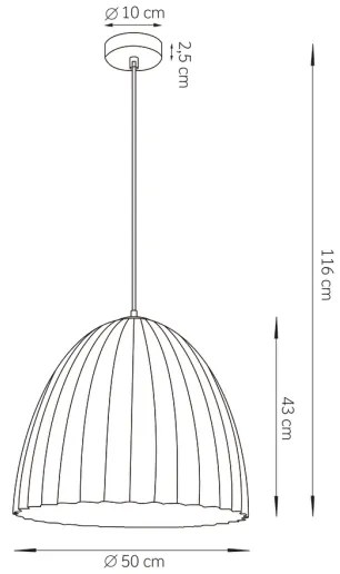 Luster na lanku TELMA 1xE27/60W/230V pr. 50 cm čierna/zlatá