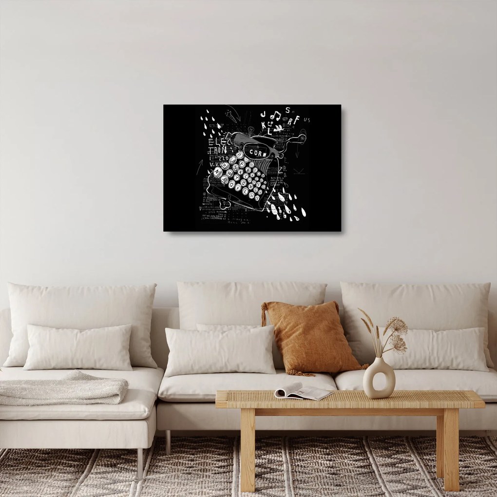 Sklenený obraz - Kresba v Banksyho štýle (70x50 cm)