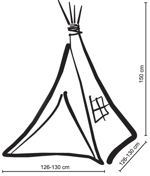 Bobono Stan Teepee pre deti + ozdobné perie - pastelovo fialová