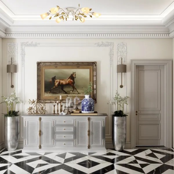 Brilagi - Prisadený luster FLORA 6xE14/60W/230V zlatá/krémová/patina