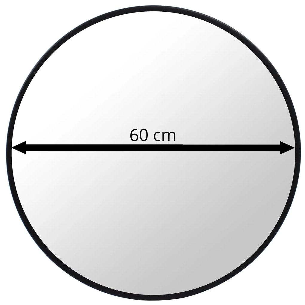 PreHouse Zrkadlo 60cm, čierny rám