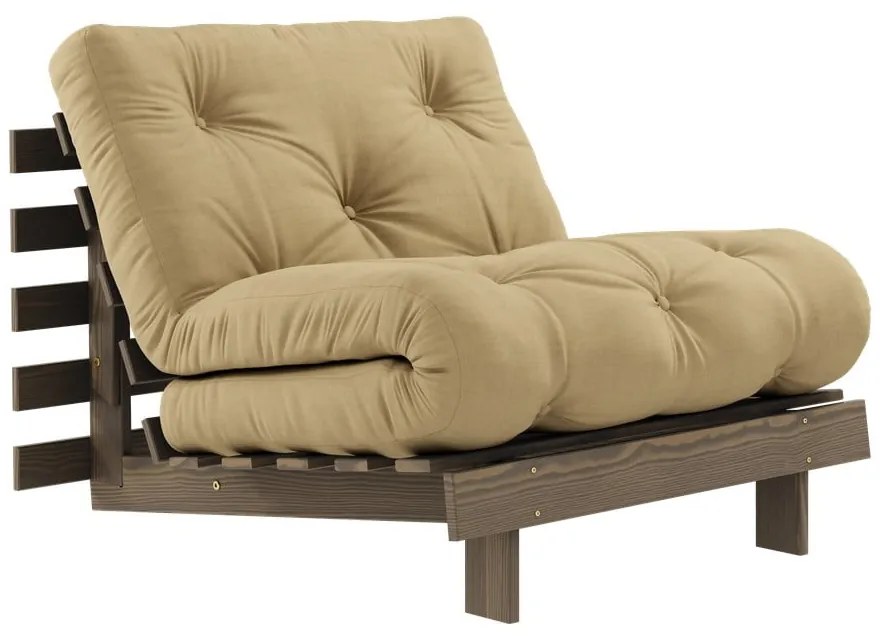 Kreslo v béžovohorčicovej farbe Roots – Karup Design