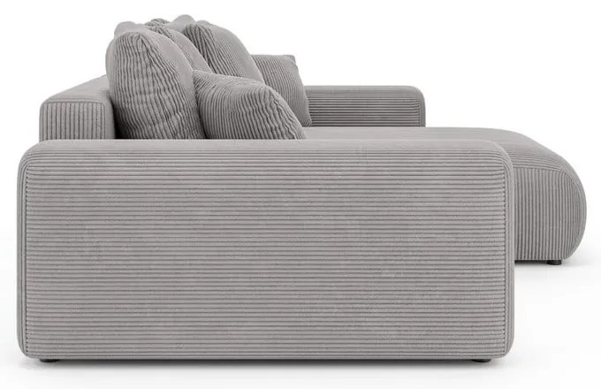 Svetlosivá menčestrová rozkladacia rohová pohovka s úložným priestorom (variabilný roh) Luma – Ropez