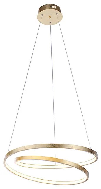Dizajnové závesné svietidlo zlaté 55 cm vrátane LED stmievateľné - Rowan