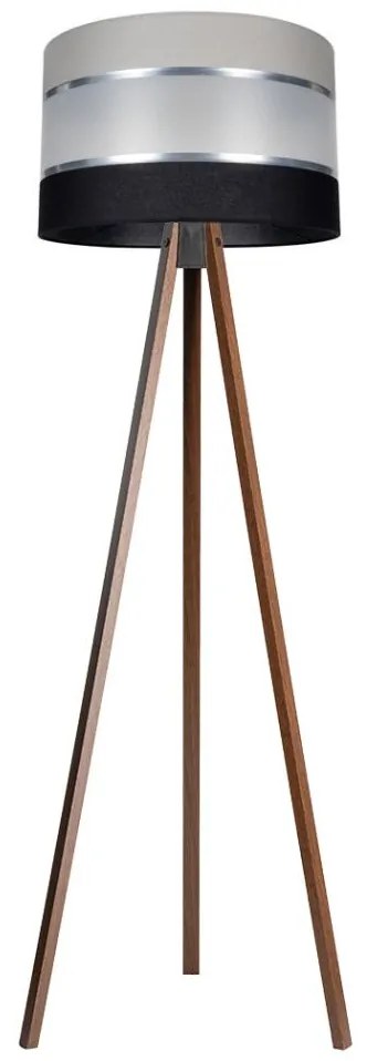 Stojacia lampa CORAL 1xE27/60W/230V hnedá/čierna/šedá/chróm