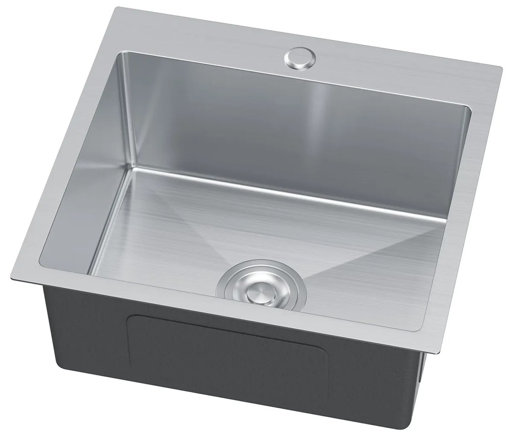 Erga HD, 1-komorový oceľový drez 500x450x210 mm, oceľová, ERG-MLS-HD5045