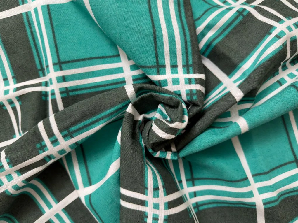 Flanelové obliečky KOSTKA zelené Rozmer obliečky: 2 ks 70 x 90 cm | 200 x 220 cm