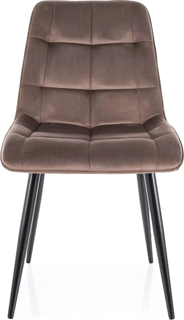 SI Elegantná zamatová stolička kapučín