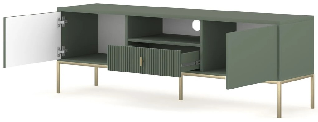 TV stolík Maggiore 154,5 cm zelená/zlatá