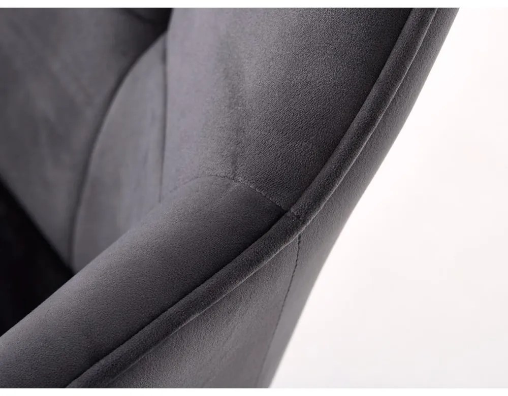 Sivé čalúnené jedálenské kreslá v súprave s podrúčkami 2 ks Nolan Square – Unique Furniture