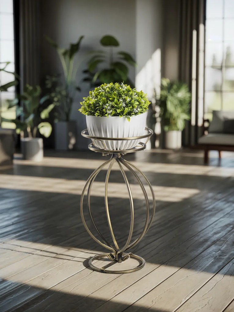 STOJAN NA KVETINÁČ VIRELLA 54X30 CM ZLATÁ