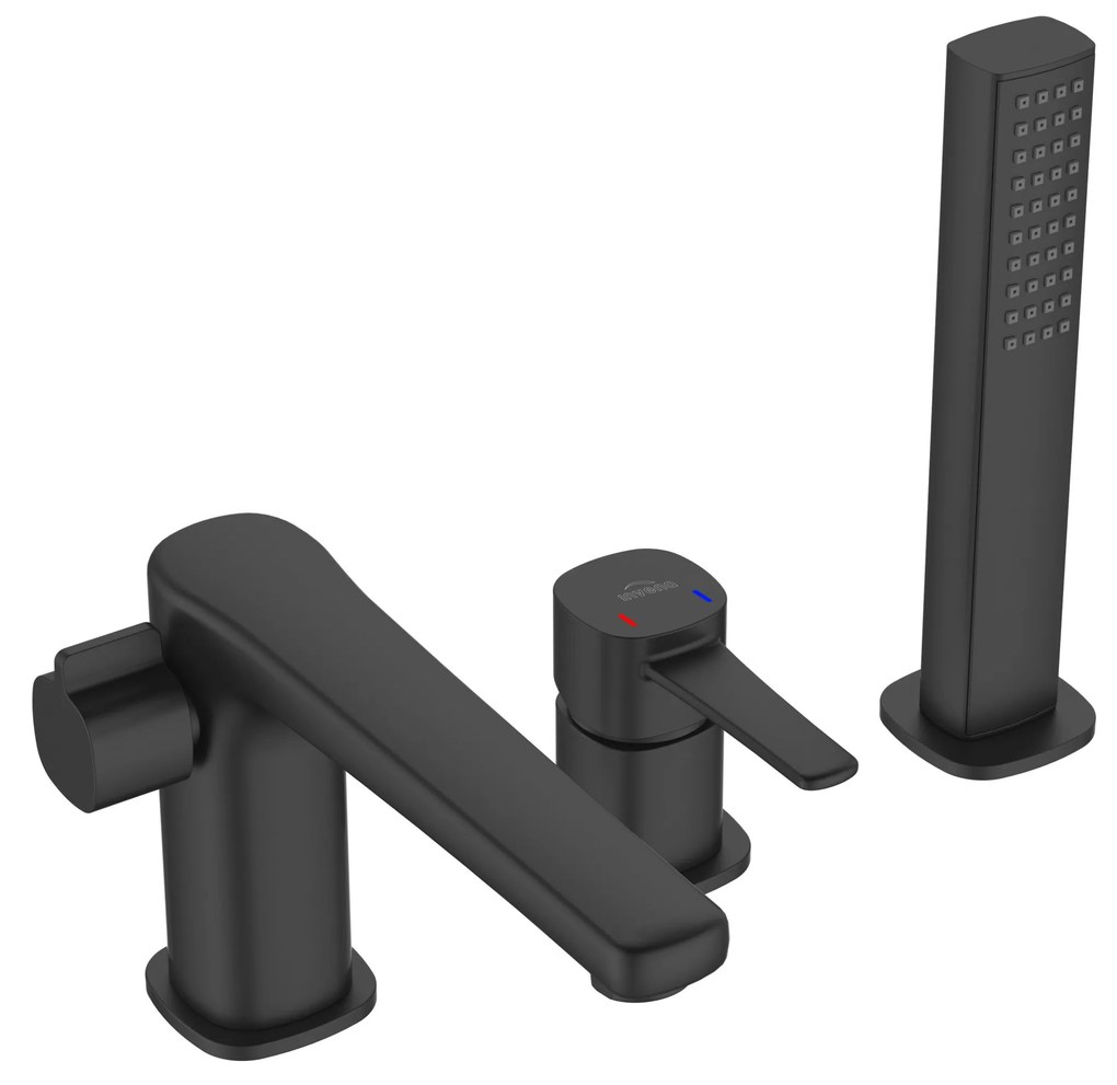 Invena Trend, 3-otvorová vaňová batéria, čierna matná, INV-BW-02-S04-V
