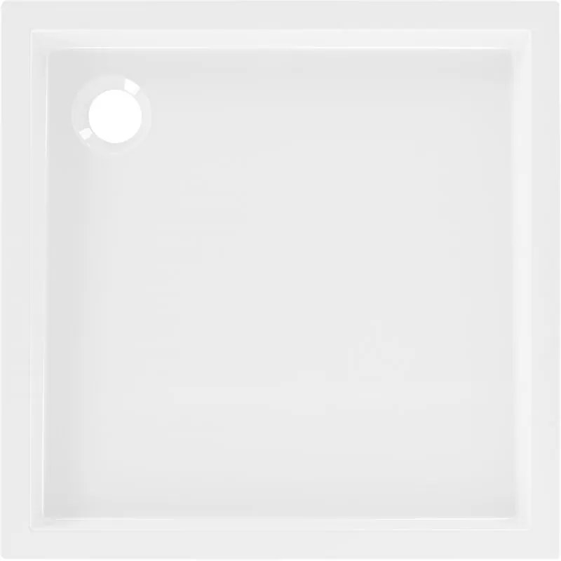 Mexen Flow+, štvorcová sprchová vanička 70 x 70 cm, biela lesklá, 46S107070H