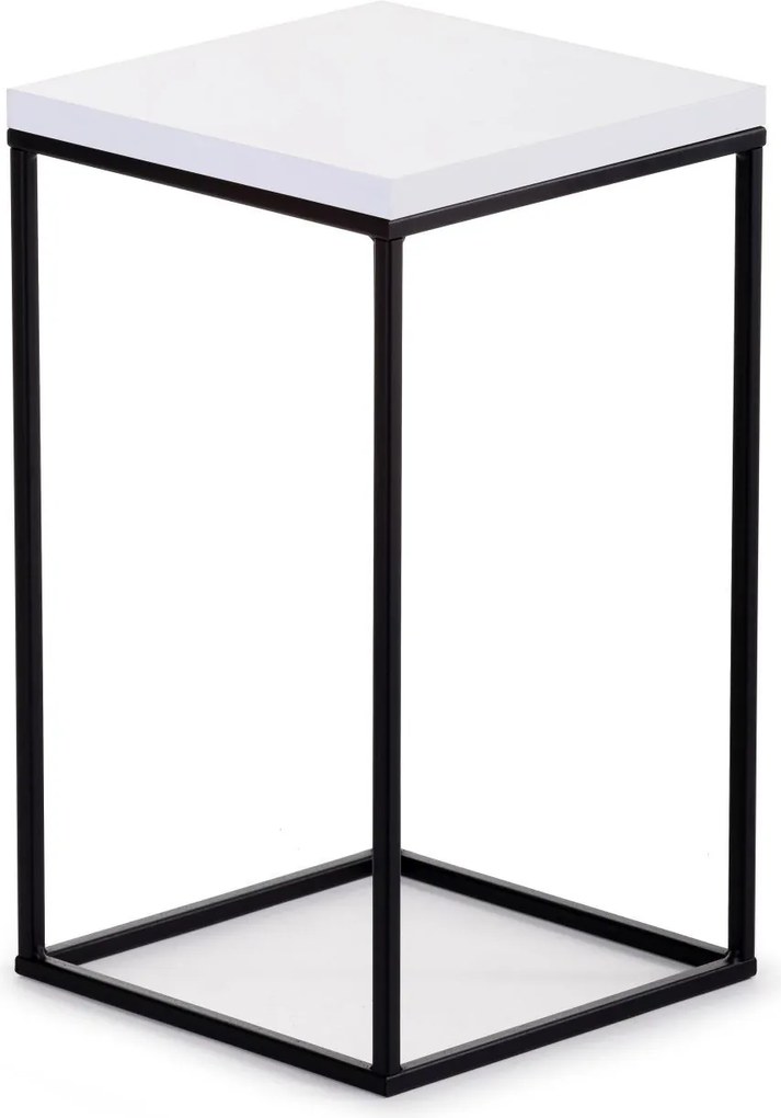 STOJAN NA KVETINÁČ BASICLOFT 40X24X24 CM ČIERNA/BIELA