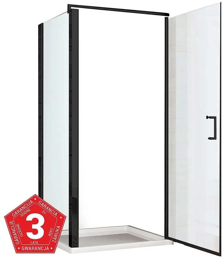 Sprchový kút Atena 90x90x190 čierna profil