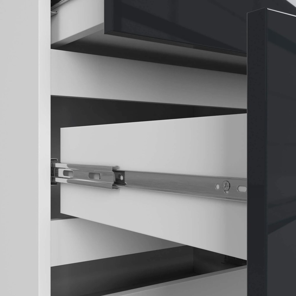 Komoda Kuba 120 cm biela/grafitová