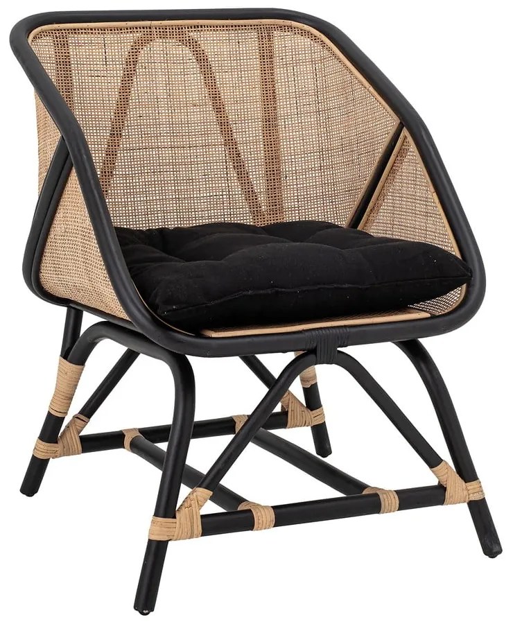 Čierno-béžové kreslo s výpletom Loue - Bloomingville