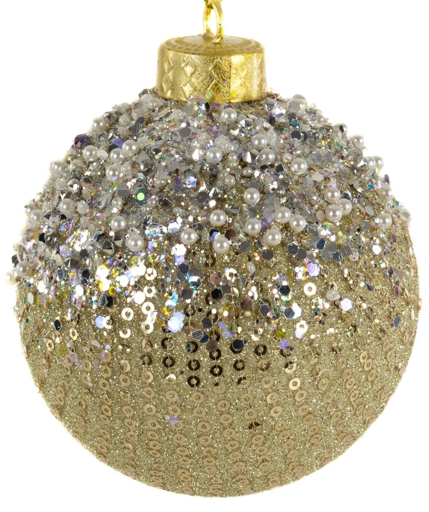 VIANOČNÁ BANKA NA STROMČEK SADA 4 KS (FI) 10 CM VZOROVANÁ